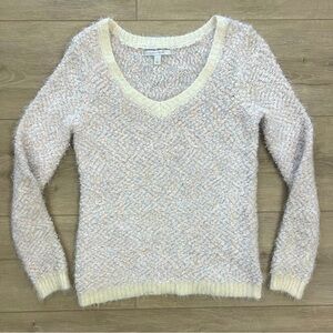 LC Lauren Conrad Womens Small Sweater Pullover Fuzzy Beige Long